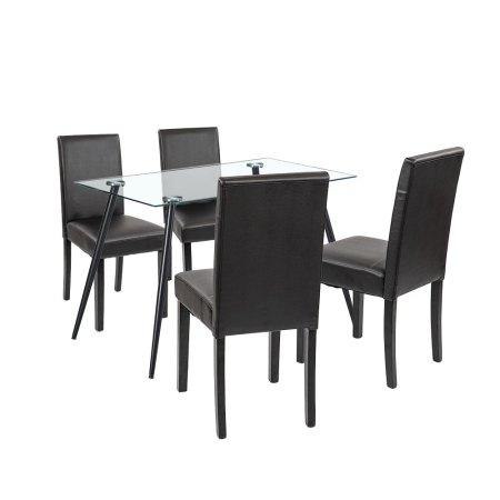 Mobilier sufragerie - Leziter Set de masă Alen 4 1 negru-negru