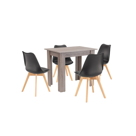 Set masă - Leziter Set de masă Amina 4+1 stejar negru-York