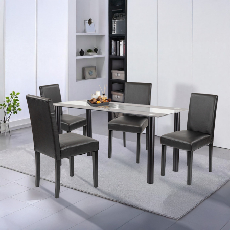 Leziter Set de masă Cadiz 4 1 negru-negru [1]