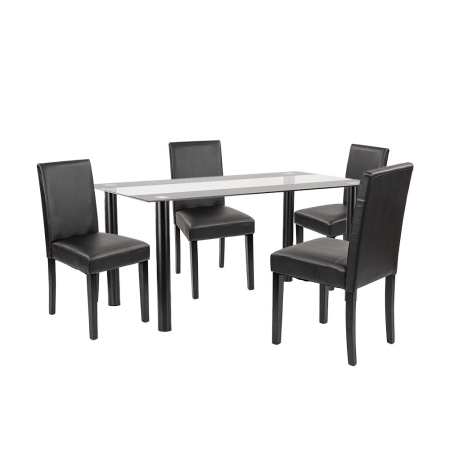 Mobilier sufragerie - Leziter Set de masă Cadiz 4 1 negru-negru