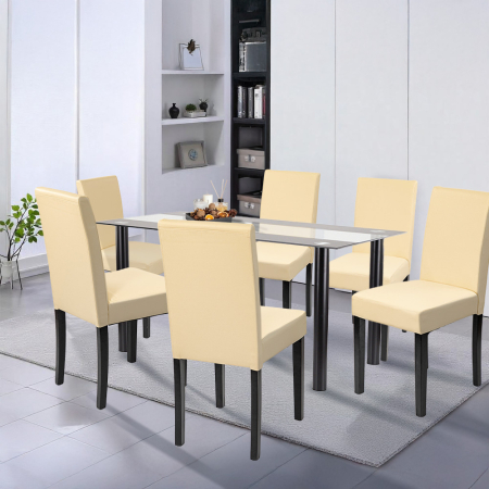 Leziter Set de masă Cadiz 6 1 negru-bej [1]