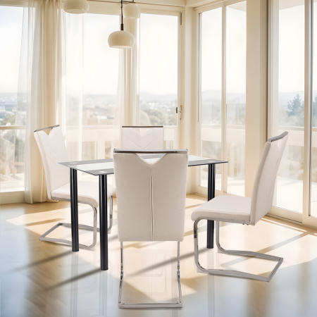 Leziter Set de masă Darina 4+1 alb [1]