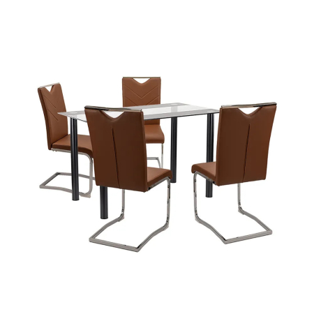 Produse temporar indisponibile - Leziter Set de masă Darina 4+1 maro