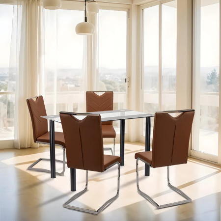 Leziter Set de masă Darina 4+1 maro [1]