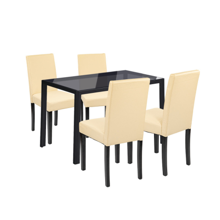 Leziter Set de masă Karen 4 1 negru-bej [0]