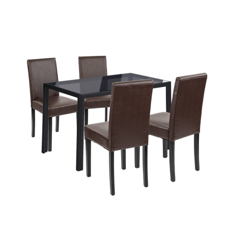 Set masă - Leziter Set de masă Karen 4 1 negru-maro