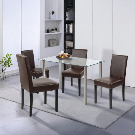 Leziter Set de masă Karin 4 1 alb-maro [1]