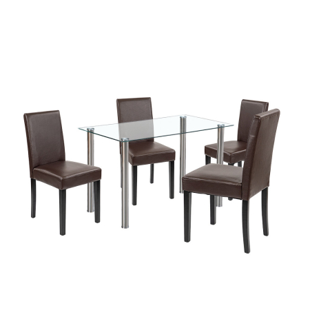 Mobilier sufragerie - Leziter Set de masă Karin 4 1 alb-maro