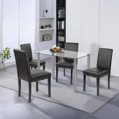 Leziter Set de masă Karin 4 1 alb-negru [1]