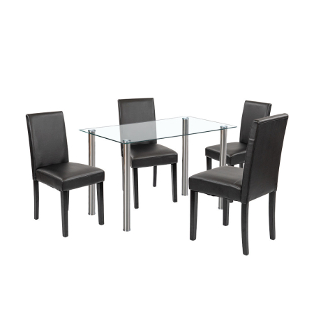 Mobilier sufragerie - Leziter Set de masă Karin 4 1 alb-negru