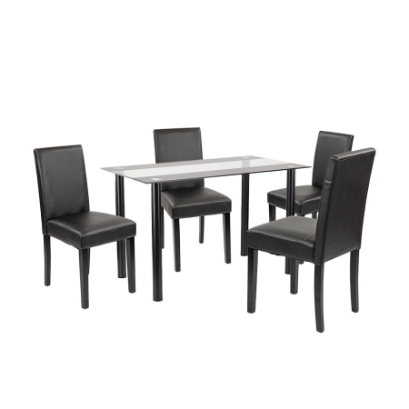 Mobilier - Leziter Set de masă Karin 4 1 negru-negru