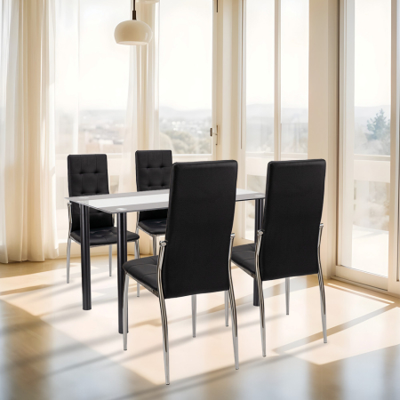 Leziter Set de masă Lara 4+1 negru [1]