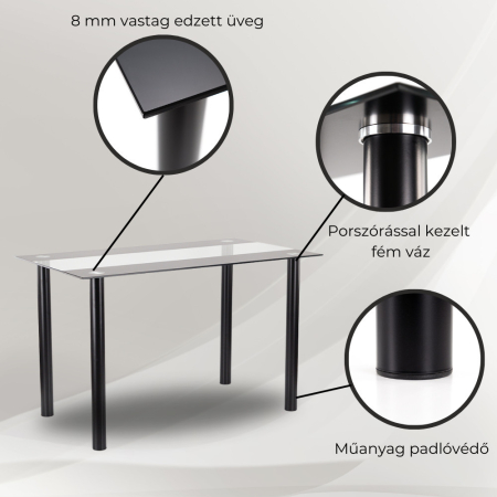 Leziter Set de masă Lara 4+1 negru [2]