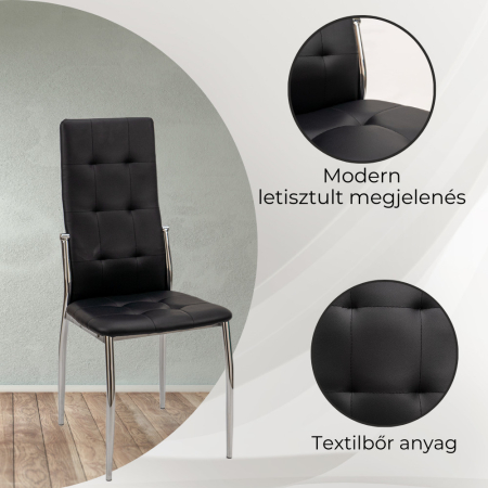 Leziter Set de masă Lara 4+1 negru [3]