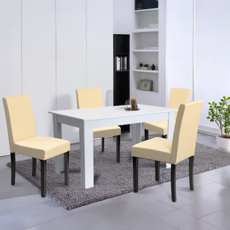 Leziter Set de masă Leon 4 1 alb-bej [1]