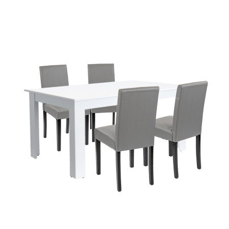 Mobilier - Leziter Set de masă Leon 4 1 alb-gri