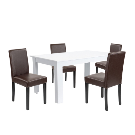 Mobilier - Leziter Set de masă Leon 4 1 alb-maro
