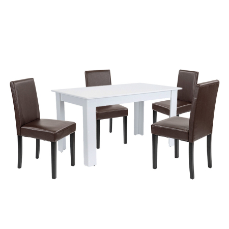 Mobilier - Leziter Set de masă Leon 4 1 alb-maro