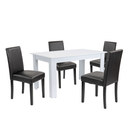 Mobilier - Leziter Set de masă Leon 4 1 alb-negru