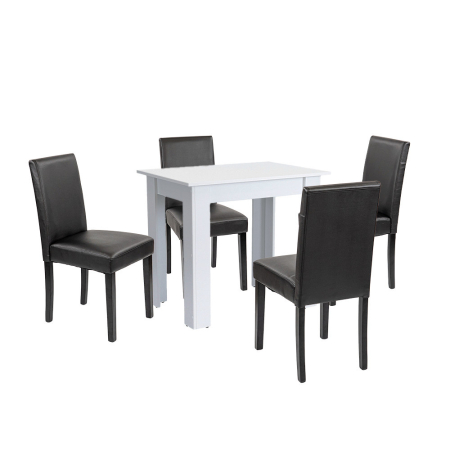 Leziter Set de masă Leon 4 1 alb-negru [0]