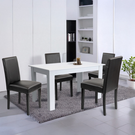 Leziter Set de masă Leon 4 1 alb-negru [1]