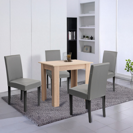 Leziter Set de masă Leon 4 1, gri stejar Sonoma [1]