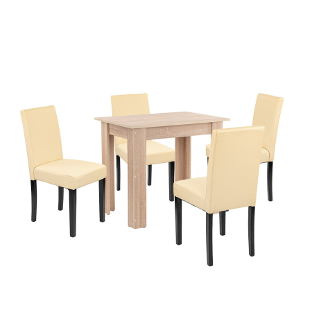 Set masă - Leziter Set de masă Leon 4 1 stejar Sonoma-bej