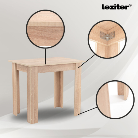 Leziter Set de masă Leon 4 1 stejar Sonoma-bej [5]