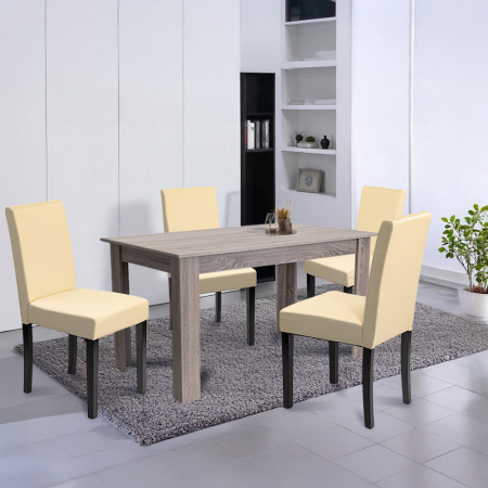 Leziter Set de masă Leon 4 1 stejar York-bej [1]