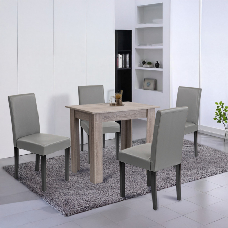 Leziter Set de masă Leon 4 1 stejar York gri [1]