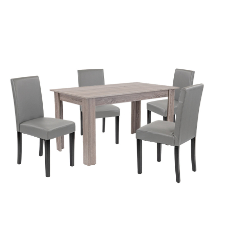 Mobilier - Leziter Set de masă Leon 4 1 stejar York gri