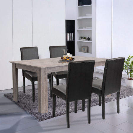 Leziter Set de masă Leon 4 1 stejar York-negru [1]