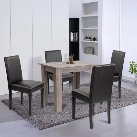 Leziter Set de masă Leon 4 1 stejar York-negru [1]