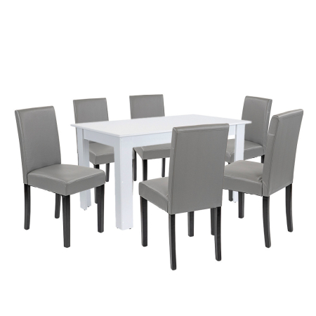 Mobilier - Leziter Set de masă Leon 6 1 alb-gri