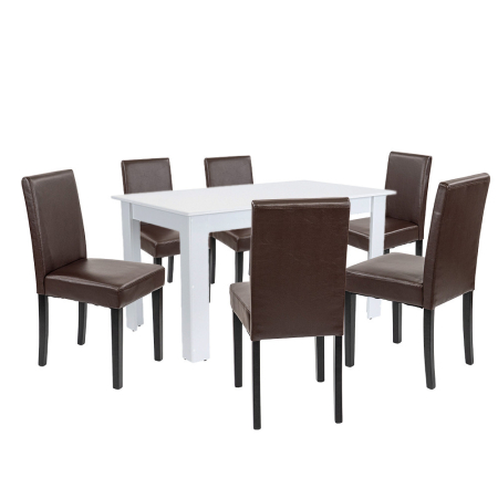 Mobilier - Leziter Set de masă Leon 6 1 alb-maro