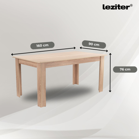 Leziter Set de masă Leon 6+1, gri stejar Sonoma [4]