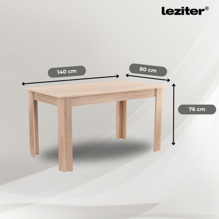 Leziter Set de masă Leon 6+1, stejar Sonoma-maro [4]