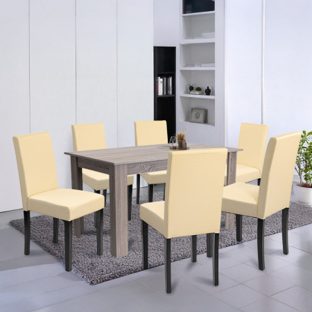 Leziter Set de masă Leon 6 1 stejar York-bej [1]