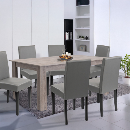 Leziter Set de masă Leon 6 1 stejar York gri [1]