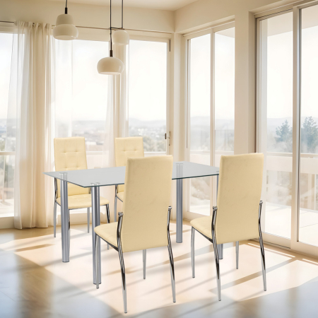 Leziter Set de masă Lina 4+1 bej [1]