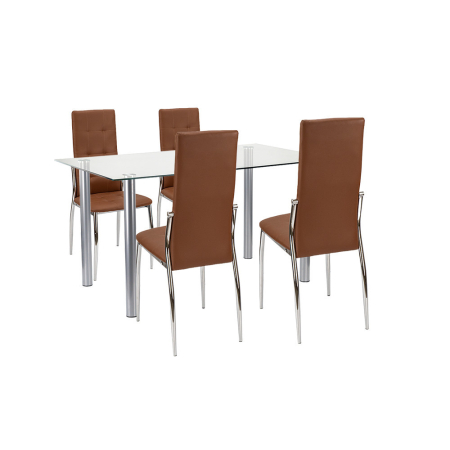 Produse temporar indisponibile - Leziter Set de masă Lina 4+1 maro