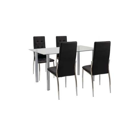 Produse temporar indisponibile - Leziter Set de masă Lina 4+1 negru