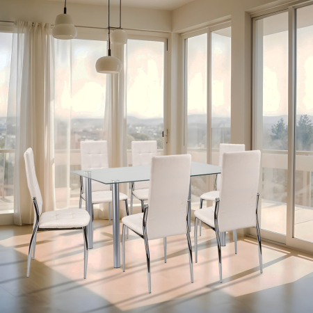 Leziter Set de masă Lina 6+1 alb [1]