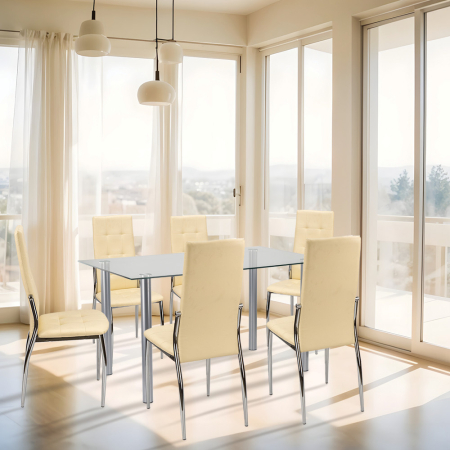 Leziter Lina 6+1 set de sufragerie bej [1]