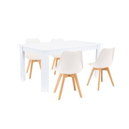 Mobilier - Leziter Set de masă Lola 4 1 alb-alb