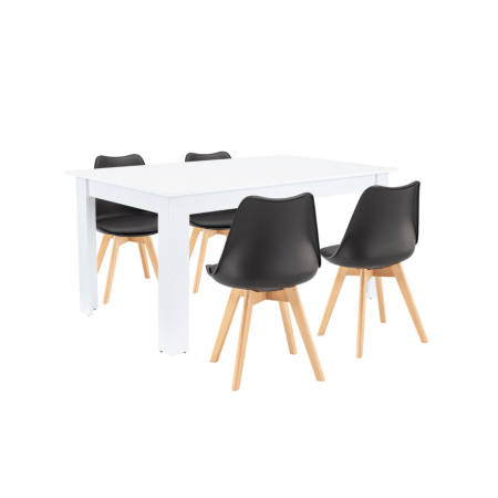Mobilier - Leziter Set de masă Lola 4 1 alb-negru