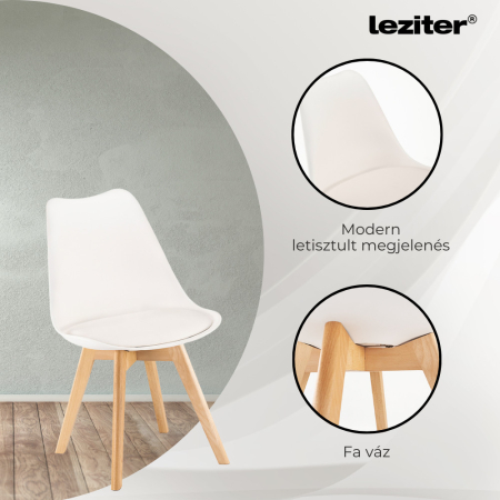 Leziter Set de masă Lola 4 1 alb-stejar Sonoma [5]