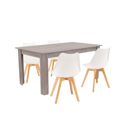 Mobilier - Leziter Set de masă Lola 4 1 alb-stejar York