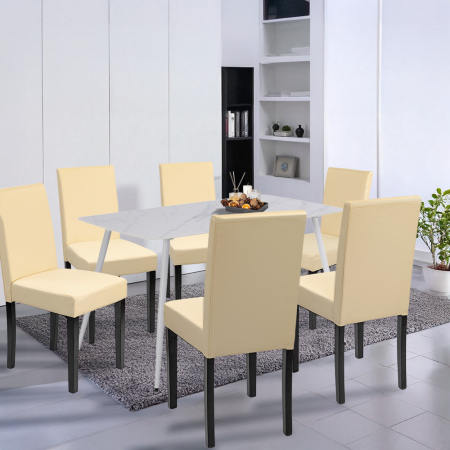 Leziter Set de masă Megan 6 1 alb-bej [1]