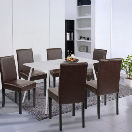 Leziter Set de masă Megan 6 1 alb-maro [1]